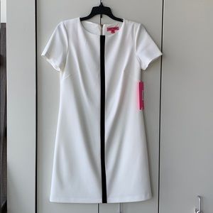 Betsey Johnson White & Black Professional Dress